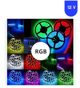 12 Volt RGB 5050 SMD İç Mekan 120 Led 5 Metre Şerit Led