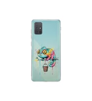 Samsung Galaxy A71 ile Uyumlu Splash Bukalemun Tasarımlı Şeffaf Silikon Kılıf