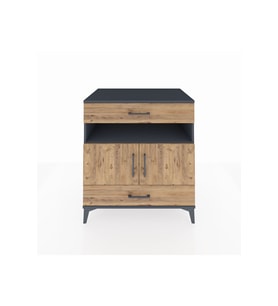 Kronos Şifonyer 2 Raflı 2 Çekmeceli 2 Kapaklı 88x59x96 Antrasit-Çam