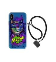 Apple Iphone Xs Max Kılıf Silikon Desen Boyun Askılı Super Meow 1715
