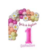 KARIŞIK RENK PAPATYA FOLYOLU BALON ZİNCİR SET