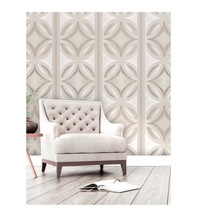 Dreamwall 3D Geometrik Şekil Desenli Silinebilir Tekstil Duvar Kağıdı (Gri)