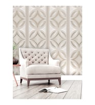Dreamwall 3D Geometrik Şekil Desenli Silinebilir Tekstil Duvar Kağıdı (Gri)