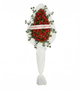 Kırmızı Gerbera Tek Kat Çelenk