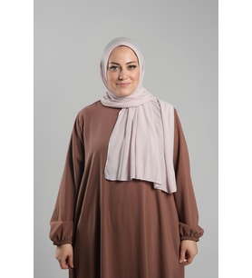 Pudra Pratik Hazır Geçmeli Tesettür Şal Örme Kumaş Sade 2118_06