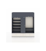 Hyperion Dolap 18 Raflı 4 Çekmeceli Tek Askılı 220x44x243 Antrasit-Antrasit/Aytaşı