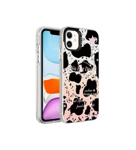 Apple iPhone 12 Uyumlu Kılıf Mermer Desenli Zore Marbello Kapak (Siyah - Beyaz)