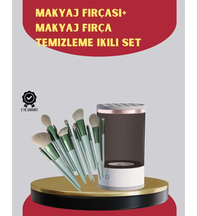 Profesyonel 13 lü Makyaj Fırçası + Usb Fırça Temizleyici İkili Set