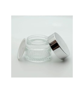 BOŞ KREM KAVANOZU 30 ML (5 ADET) BOŞ ŞEFFAF GRİ KAPAKLI KUTU