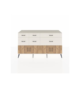 Kronos Konsol Tek Raflı 6 Çekmeceli 4 Kapaklı 176x59x99 Aytaşı-Çam/Aytaşı