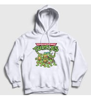 Presmono Unisex Beyaz Poster Teenage Mutant Ninja Turtles Kapüşonlu Sweatshirt 325983tt