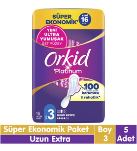 Orkid Platinum Uzun Ekstra Süper Ekonomik Paket 16x5 80 Adet