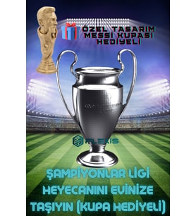 Uefa Şampiyonlar Ligi Kupası 30 Cm Messi Kupa Hediyesiyle