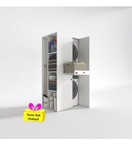 Kenzlife çamaşır-kurutma makinesi dolabı ahi evran sol byz 187*090*60 çekmeceli + tekli duvar rafı hediye (Karışık)