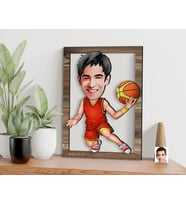 BK Gift Kişiye Özel Basketbolcu Karikatürlü 3D Ahşap Tablo, Sevgiliye Hediye, Arkadaşa Hediye, Yıl Dönümü Hediyesi, Doğum Günü Hediyesi-1