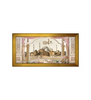 Etnik Motifli Kanvas Tablo 50 x 70 cm Gold Çerçeve