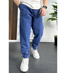 Erkek Baggy Kalıp Pantolon Mavi Edw130