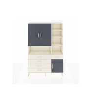 Arges Dolap 8 Raflı 5 Çekmeceli 3 Kapaklı 132x30x195 Aytaşı-Antrasit/Aytaşı