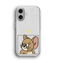 iPhone 16 Uyumlu Jerry Desenli Şeffaf Telefon Kılıfı