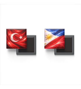 Buzdolap Magnetleri - Filipinler Bayrağı ve Türk Bayrağı - 2'li Set Magneti