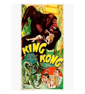 Reprodüksiyon Vintage Poster King Kong Filmi Tablo Ahşap Poster Dekoratif