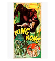 Reprodüksiyon Vintage Poster King Kong Filmi Tablo Ahşap Poster Dekoratif