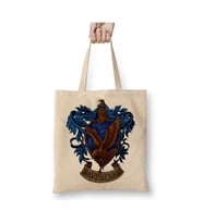 Ravenclaw 01 Beyaz Bez Çanta Uzun Saplı Alışveriş Çantası Plaj Çantası