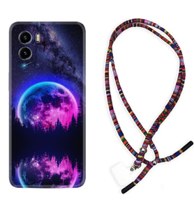 Vivo Y15S Y32 Y33S Y51 Y53S Kılıf Boyun Asklı Rasta Silikon Star Planet 1652