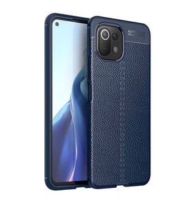 Xiaomi Mi 11 Lite Kılıf Zore Niss Deri Desenli Silikon Kılıf (Lacivert)