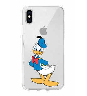 Apple iPhone X Uyumlu Kapak Donald Duck Tasarımlı Şeffaf Silikon Kılıf