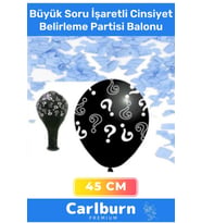 Siyah Büyük Soru İşaretli Cinsiyet Belirleme Partisi 45cm Balonu Kız Erkek Çocuk Baby Shower Süs