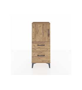 Arges Komodin 2 Raflı 2 Çekmeceli Tek Kapaklı 44x30x106 Çam-Çam