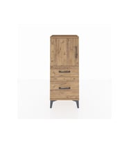 Arges Komodin 2 Raflı 2 Çekmeceli Tek Kapaklı 44x30x106 Çam-Çam