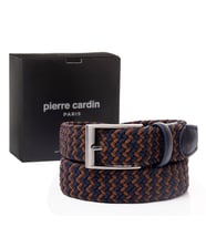 Pierre Cardin Örgü Erkek Kemer (En 3,5 cm) PC1745 (Lacivert-Kahverengi)