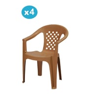 Omnipazar MT-GF147 Argento Plastik Bahçe Balkon Koltuk Sandalye 4'lü Set