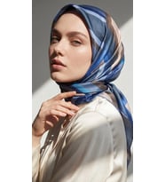Levidor Kristal Eşarp Derin Kare İndigo Mavi