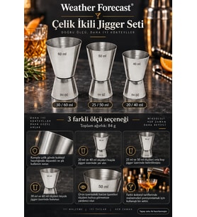 Çelik 20/40 ml - 25/50 ml - 30/60 ml Kokteyl Bardak 3 lü Jigger cin438
