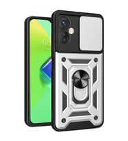 Hot 30 4G Kılıf Pars Lens Yüzüklü Silikon - Gümüş