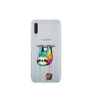 Samsung Galaxy A50 ile Uyumlu Splash Tembel Hayvan Tasarımlı Şeffaf Silikon Kılıf