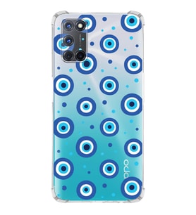 PrintiFy Oppo A52 Uyumlu Nazar Boncuğu 1 Baskılı Şeffaf Köşe Korumalı Antişok Kılıf