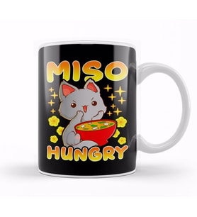 Cute Anime Cat Kitty Miso Hungry Pun Kawaii Kupa Bardak Porselen