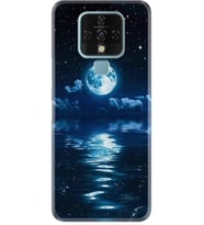 Camon 16 Kılıf Resimli Desenli Baskılı Silikon Kılıf Temperli Cam Night Moon 1133