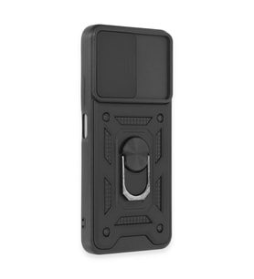 Note 12 5g Kılıf Pars Lens Yüzüklü  - Siyah
