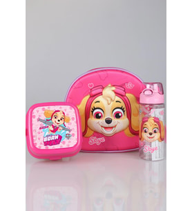 YENİ SEZON LİSANSLI PAW PATROL OKULDA MACERA KOLEKSİYONU ANAOKUL ÇANTASI,500 ML MATARA VE BESLENME KABI YEMEK SETİ (Pembe)