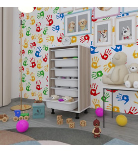 Kenzlife sepetli mutfak dolabı ruberu crd 086x45x30 banyo oyuncak çamaşır beyaz 6 lı sepet (Karışık)