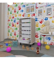 Kenzlife sepetli mutfak dolabı ruberu crd 086x45x30 banyo oyuncak çamaşır beyaz 6 lı sepet (Karışık)