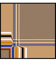 Geometrik Desen Black Seri Twill Eşarp Eşarp Askısı ile Birlikte 90x90 cm Vizon 