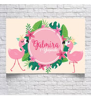 Flamingo Temalı Doğum Günü Afişi