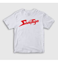 Presmono Unisex Çocuk Beyaz Logo Metal Savatage T-Shirt 549719tt (Beyaz)