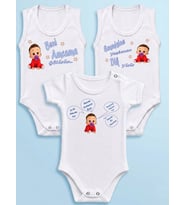 NSR Tasarım Hediye Amca Seri Baskılı Yazılı Erkek Bebek Body Zıbın Çoklu Seriler